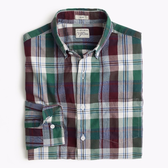 J. Crew Other - J.Crew Slim Secret Wash Indigo Plaid Shirt